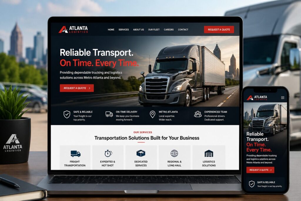 Trucking website design image
