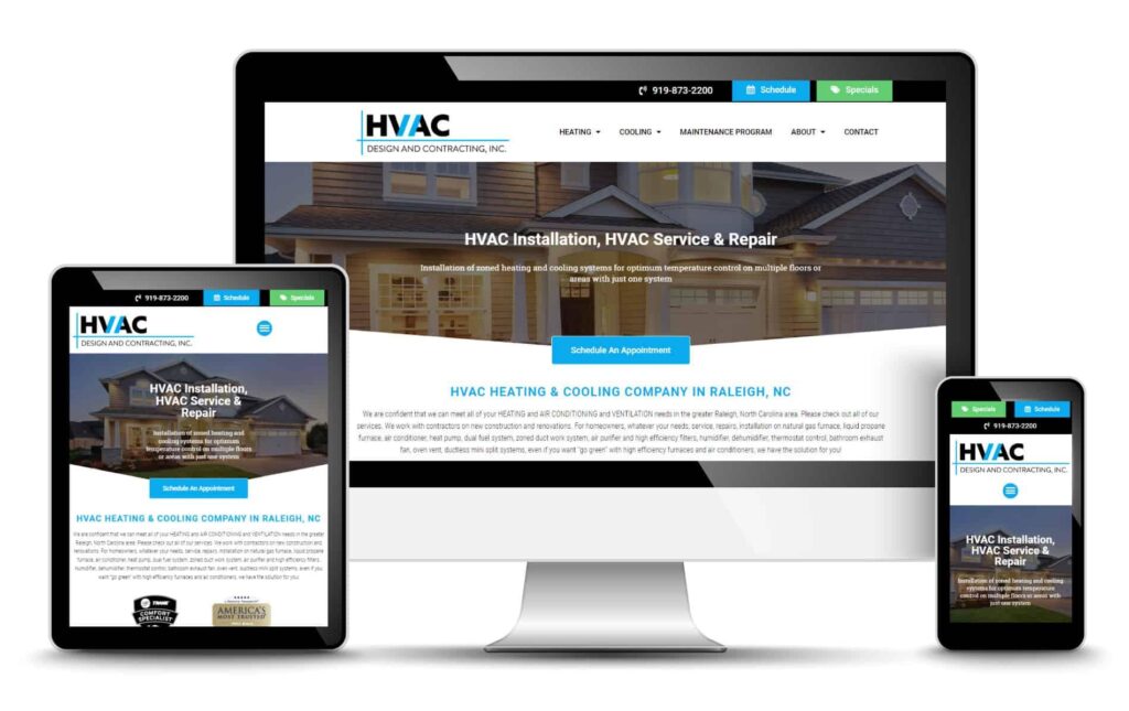 hvac website design image